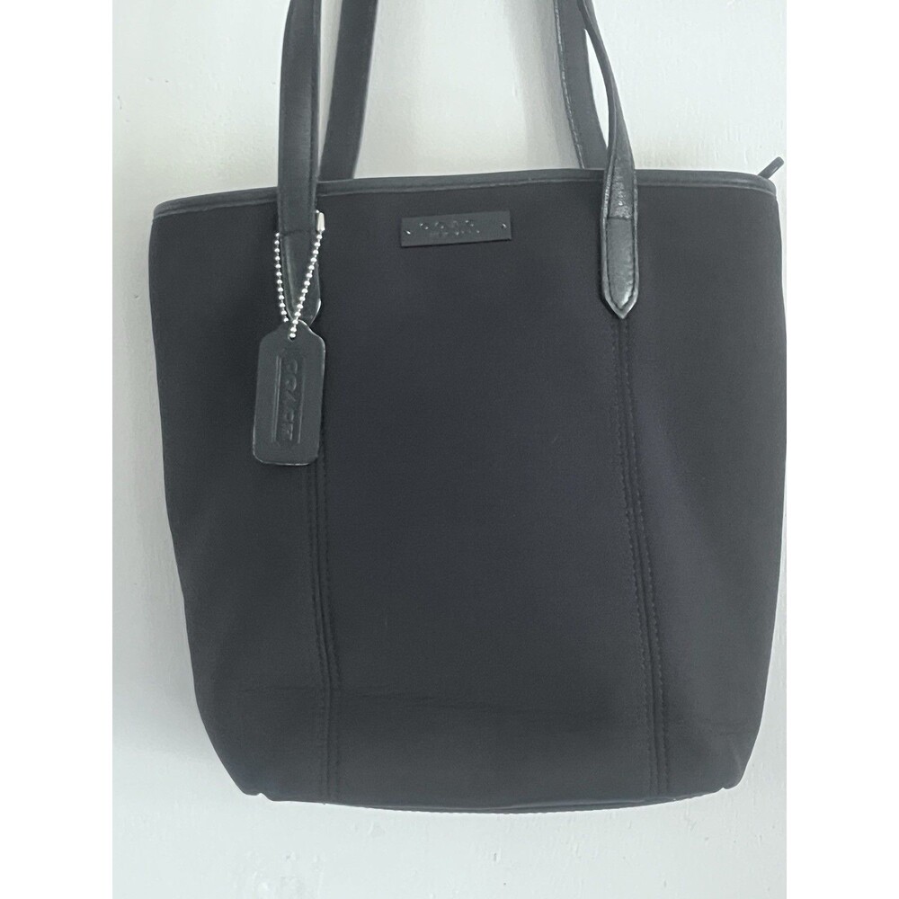 Coach Black Tote Shoulder Bag with Logo Tag